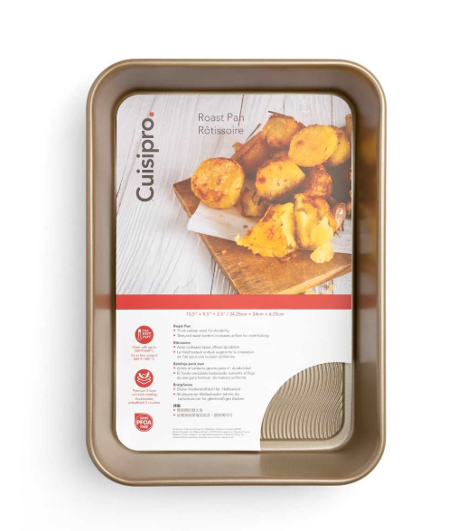Cuisipro Roasting Pan – Small, Carbon Steel, 13.5" x 9.5" x 2.5" / 34.25 x 24 x 6.25 cm Cuisipro by Kitchen Niche