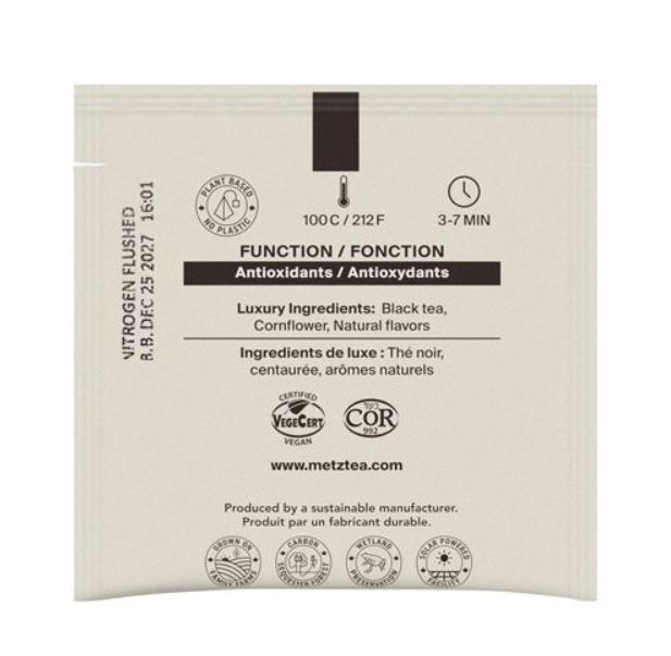 Metropolitan Tea Metz Cream Earl Grey Tea – Box of 25 Teabags