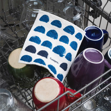 Cuisipro Reusable Eco Cleaning Cloth – Small 20 x 17 x 0.2 cm / 7.87 x 6.7" – Blue Dots Cuisipro by Kitchen Niche