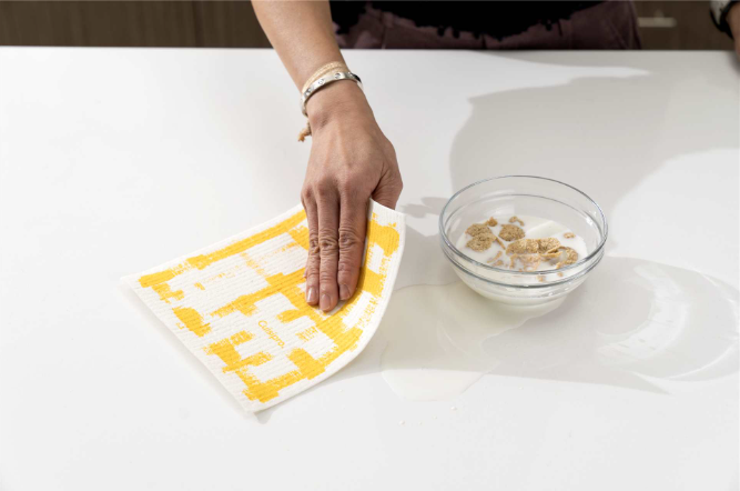 Cuisipro Reusable Eco Cleaning Cloth – Small 20 x 17 x 0.2 cm / 7.87 x 6.7" – Yellow Stripe Cuisipro by Kitchen Niche