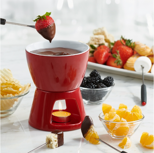 Trudeau Chocolate Fondue Set – 7-Piece – Cherry Trudeau by Kitchen Niche