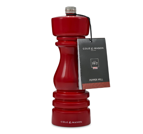 Cole & Mason The London Collection Pepper Mill – Red Gloss – 7" / 18 cm by Kitchen Niche
