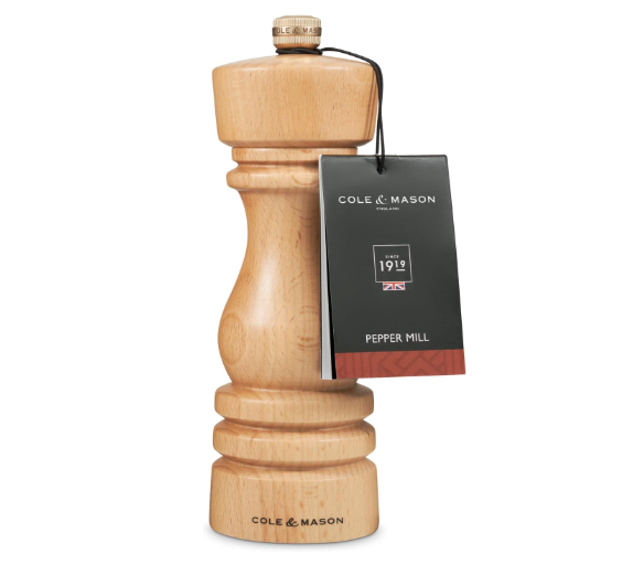 Cole & Mason The London Collection Pepper Mill – Natural Beech – 7" / 18 cm by Kitchen Niche
