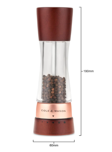 Cole & Mason Derwent Salt & Pepper Mill Gift Set – Chestnut Rose Gold – 7.5" / 19 cm by Kitchen Niche