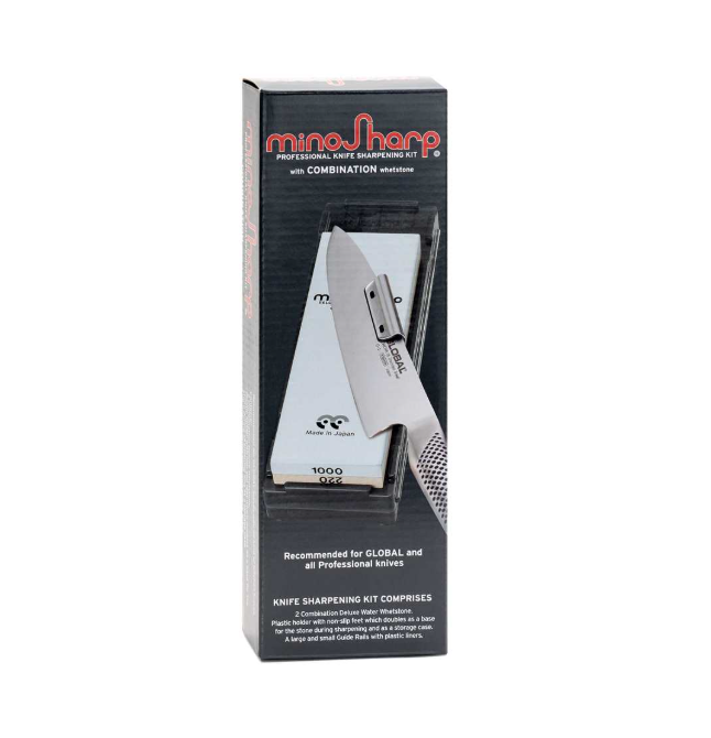 Global MinoSharp Deluxe Whetstone Kit (Rough/Medium) Global by Kitchen Niche
