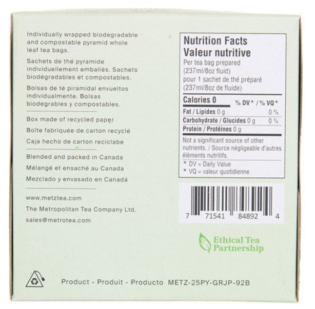 Metropolitan Tea Metz Japan Sencha Mikado Tea – Box of 25 Teabags