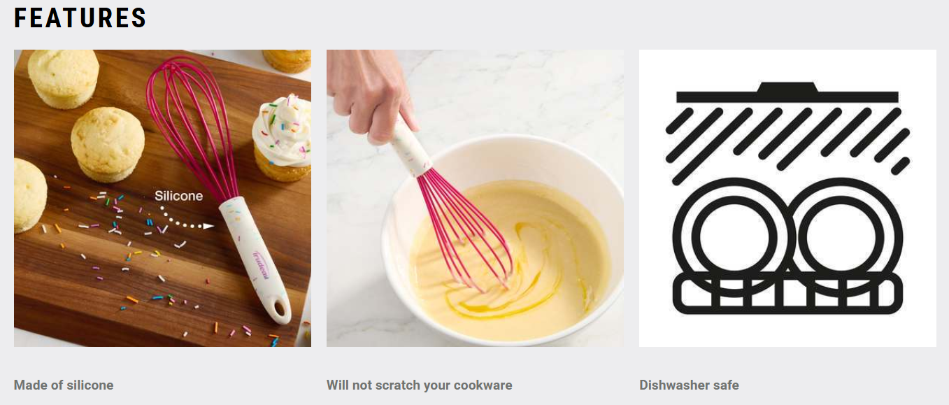 Trudeau Silicone Whisk – Confetti – 10" Trudeau by Kitchen Niche