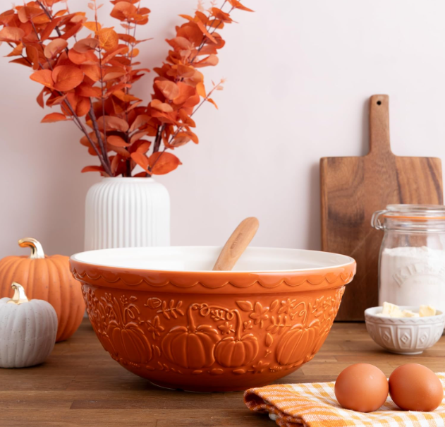 Mason Cash Pumpkin Mixing Bowl 11.75-Inch Orange