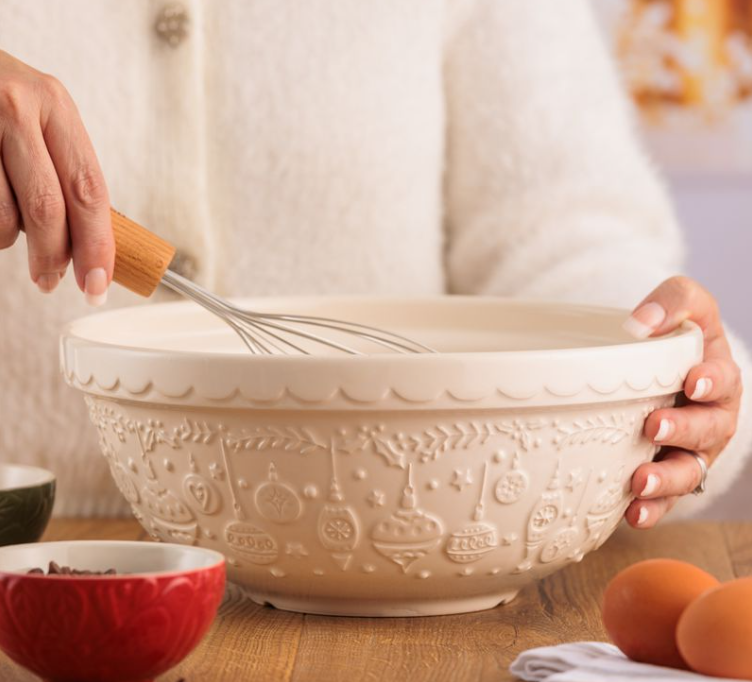 Mason Cash Deck The Halls Mixing Bowl 11-Inch Cream