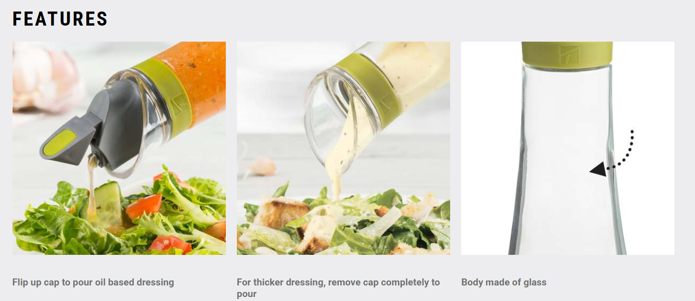 Trudeau Salad Dressing Bottle – 10 oz Trudeau by Kitchen Niche