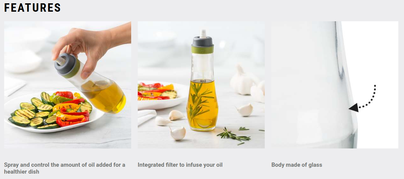 Trudeau Oil Spray Bottle – 10 oz Trudeau by Kitchen Niche