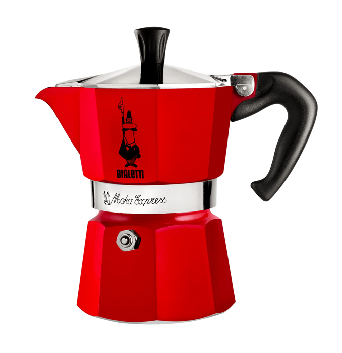 Bialetti Red Moka Express Stove Top Espresso Maker – 3 Cup