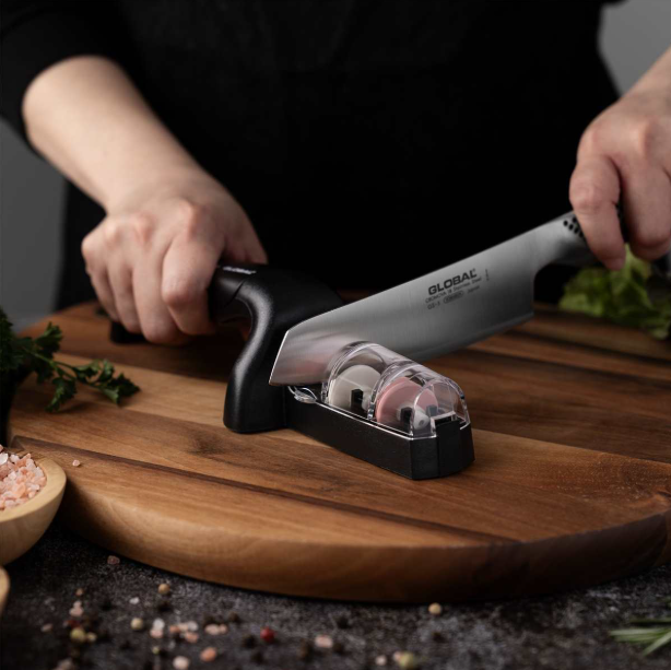 Global Water Sharpener Black Handle w/White Dots Global by Kitchen Niche