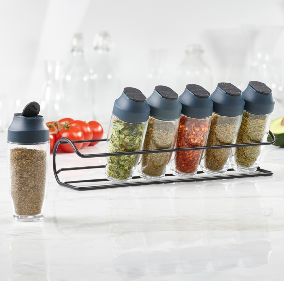 Trudeau Spice Rack – 6-Bottle Horizontal Trudeau by Kitchen Niche