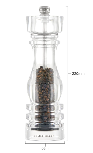 Cole & Mason The London Collection Pepper Mill – Acrylic – 11" / 30 cm by Kitchen Niche