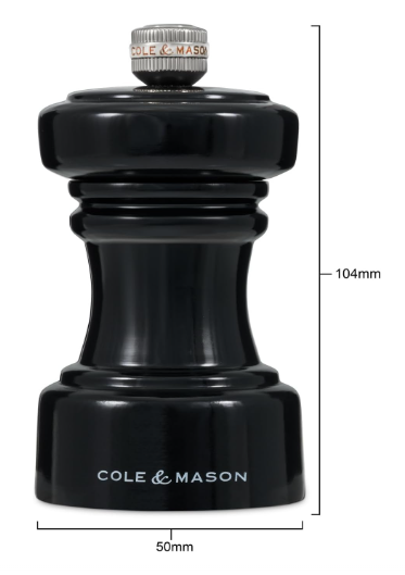 Cole & Mason The Hoxton Salt Mill – Black Gloss – 4.2" / 10.5 cm by Kitchen Niche