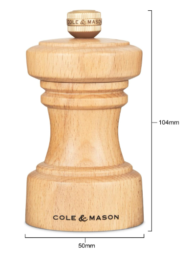 Cole & Mason The Hoxton Pepper Mill – Natural Beech – 4.2" / 10.5 cm by Kitchen Niche