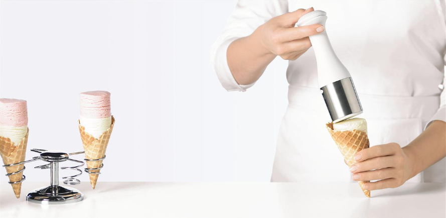 Cuisipro Ice Cream Scoop & Stack – 7.75" / 19.5 cm, White Cuisipro by Kitchen Niche