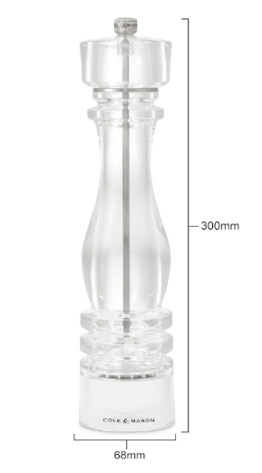 Cole & Mason The London Collection Pepper Mill – Acrylic – 8" / 22 cm by Kitchen Niche