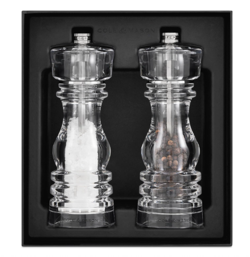 Cole & Mason The London Collection Salt & Pepper Mill Gift Set – Acrylic – 7" / 18 cm by Kitchen Niche