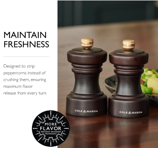 Cole & Mason The Hoxton Pepper Mill – Chocolate Wood – 4.2" / 10.5 cm by Kitchen Niche