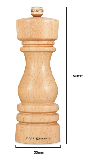 Cole & Mason The London Collection Salt & Pepper Mill Gift Set – Natural Beech – 7" / 18 cm by Kitchen Niche