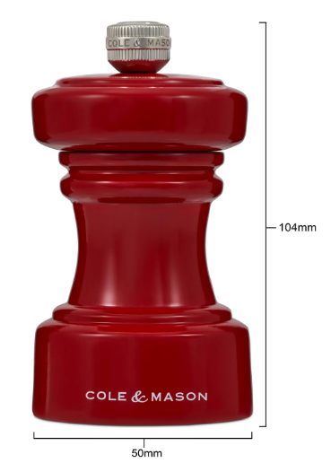 Cole & Mason The Hoxton Pepper Mill – Red Gloss – 4.2" / 10.5 cm by Kitchen Niche