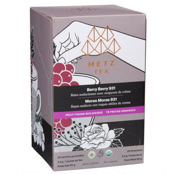 Metropolitan Tea Metz Organic Berry Berry Tea – Box of 25 Teabags