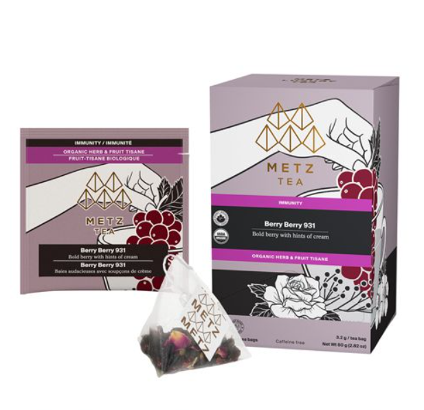 Metropolitan Tea Metz Organic Berry Berry Tea – Box of 25 Teabags