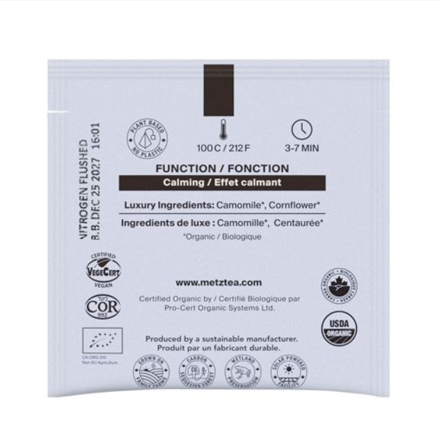 Metropolitan Tea Metz Organic Blue Nile Camomile Tea – Box of 25 Teabags