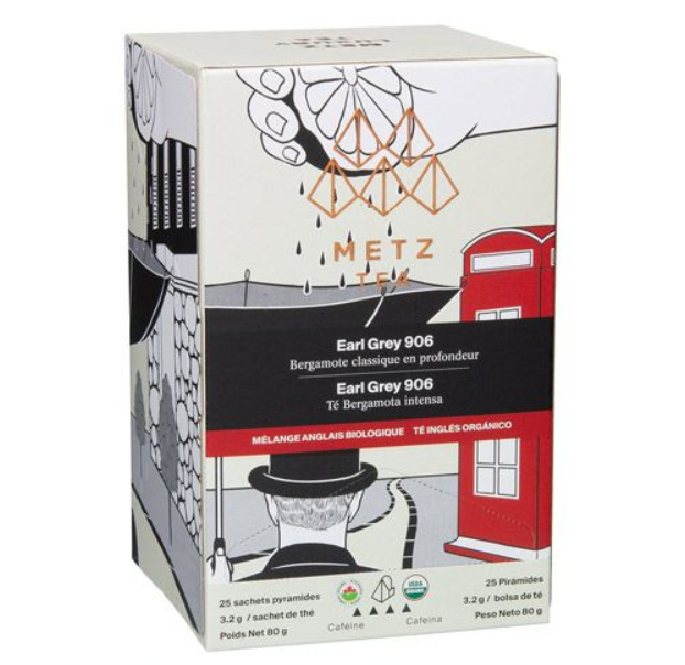Metropolitan Tea Metz Organic Earl Grey Tea – Box of 25 Teabags