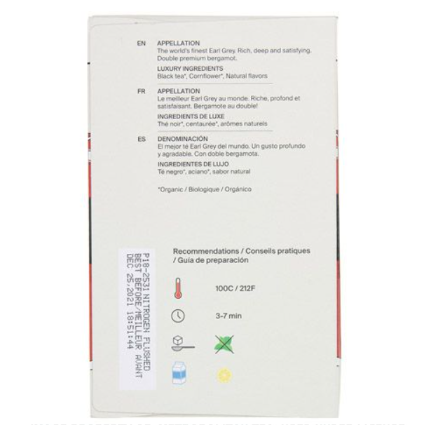 Metropolitan Tea Metz Organic Earl Grey Tea – Box of 25 Teabags