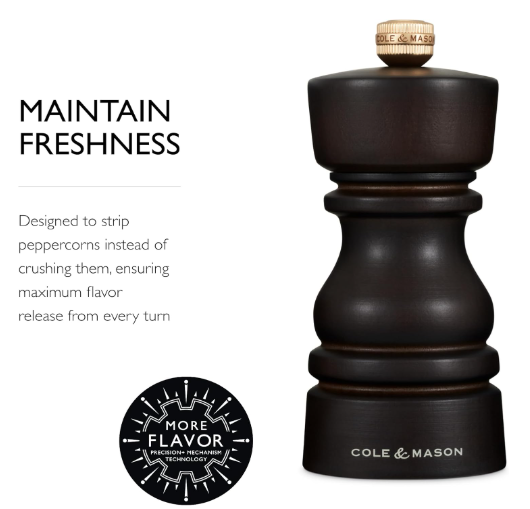 Cole & Mason The London Collection Pepper Mill – Chocolate Wood – 5" / 13 cm by Kitchen Niche