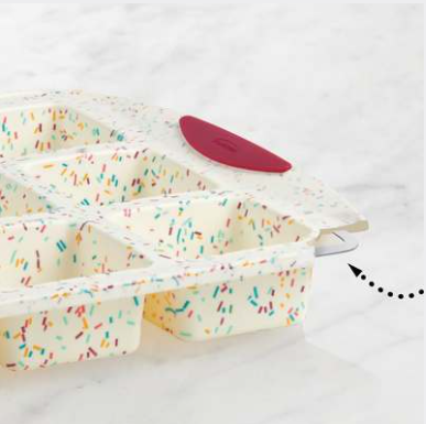 Trudeau Silicone Brownie Baking Pan – Confetti Fuchsia – 12-Cavity Trudeau by Kitchen Niche