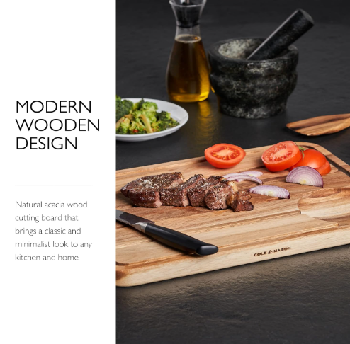 Cole & Mason Berden Large Acacia Carving Board by Kitchen Niche