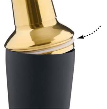 Trudeau Cocktail Shaker Set – Black & Gold – 3-Piece Trudeau by Kitchen Niche