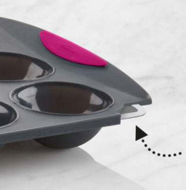 Trudeau Silicone Dome Baking Pan – Confetti Fuchsia – 12-Cavity Trudeau by Kitchen Niche