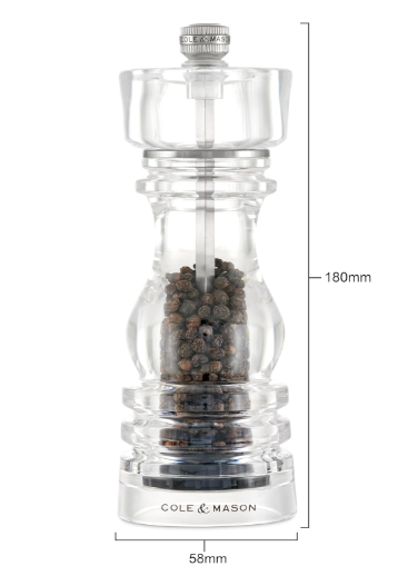 Cole & Mason The London Collection Salt & Pepper Mill Gift Set – Acrylic – 7" / 18 cm by Kitchen Niche