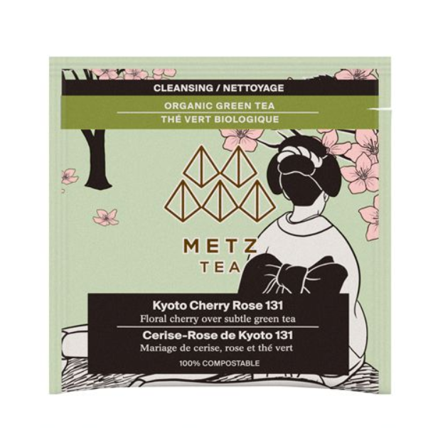 Metropolitan Tea Metz Organic Kyoto Cherry Rose Tea – Box of 25 Teabags