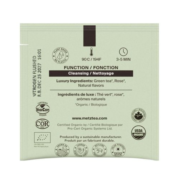 Metropolitan Tea Metz Organic Kyoto Cherry Rose Tea – Box of 25 Teabags