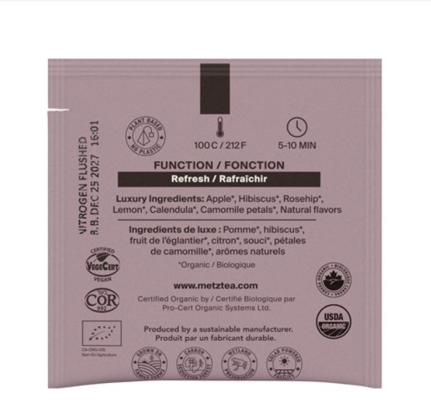 Metropolitan Tea Metz Organic Lemon Mango Tea – Box of 25 Teabags