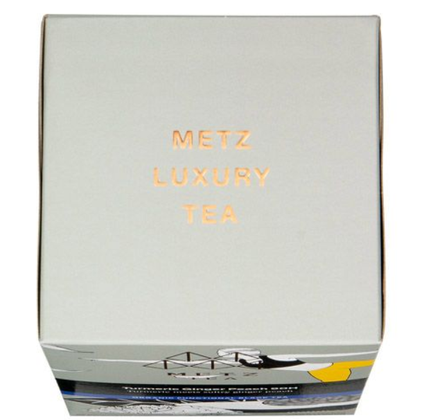 Metropolitan Tea Metz Organic Turmeric Ginger Peach Tea – Box of 25 Teabags