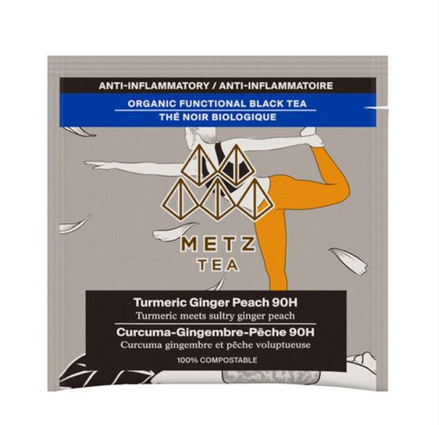 Metropolitan Tea Metz Organic Turmeric Ginger Peach Tea – Box of 25 Teabags