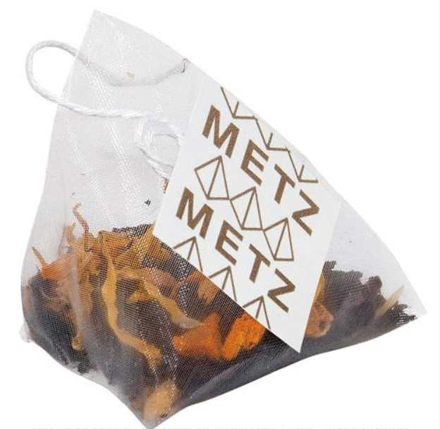 Metropolitan Tea Metz Organic Turmeric Ginger Peach Tea – Box of 25 Teabags