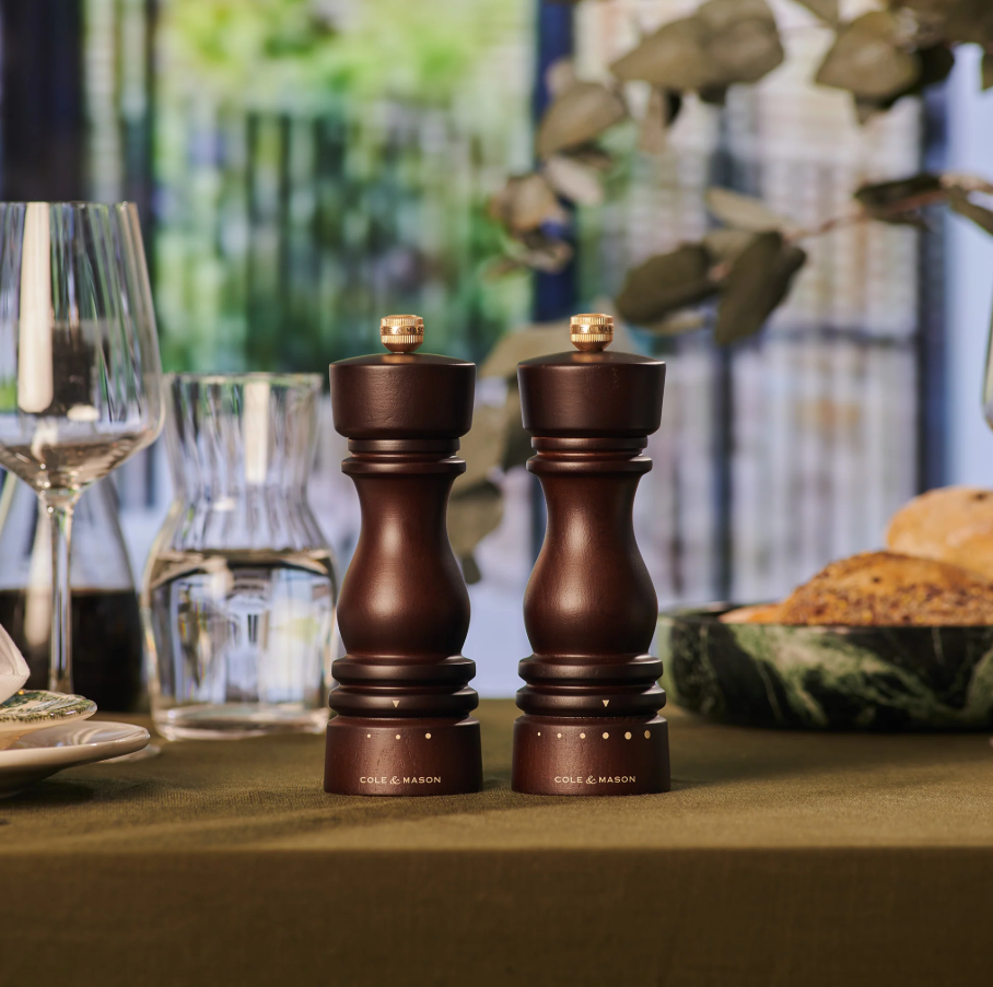 Cole & Mason London Grind Select Salt & Pepper Mill Gift Set – Chocolate Wood – 7" / 18 cm
