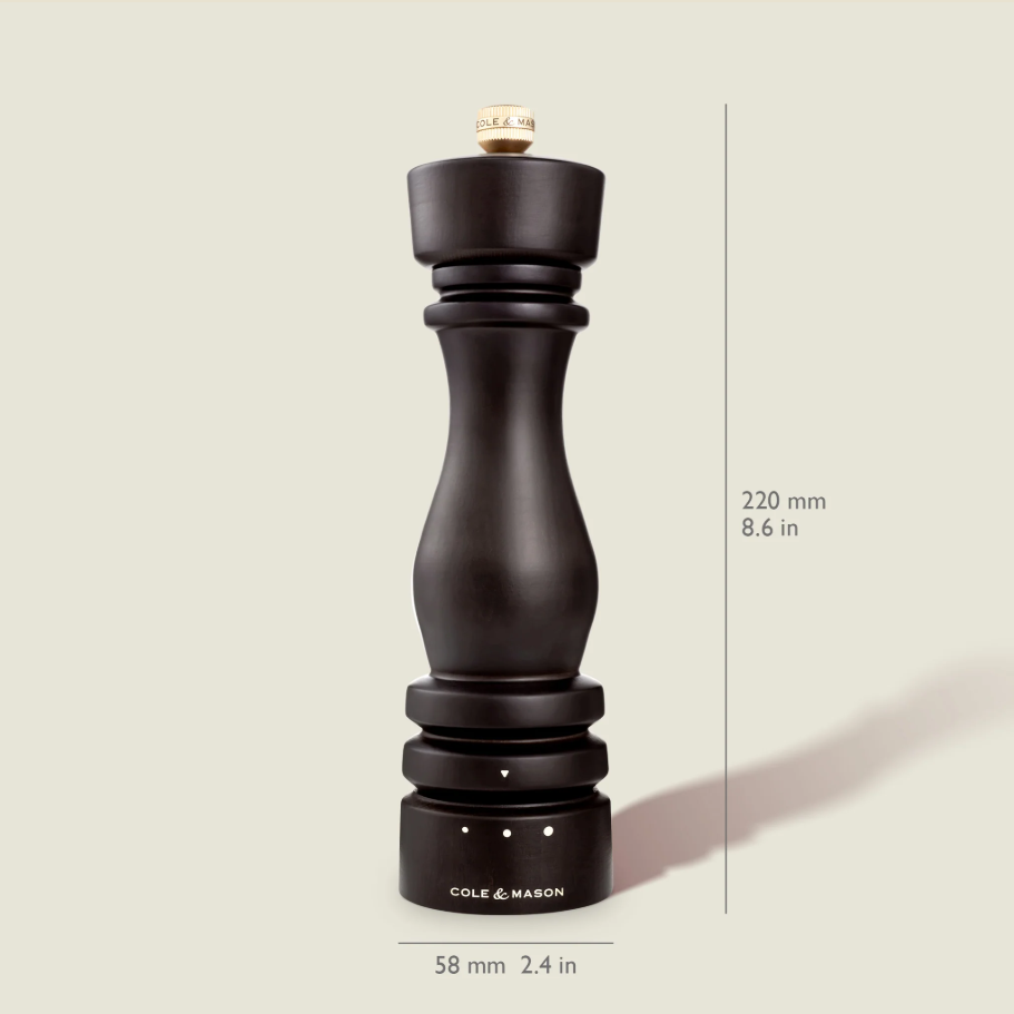 Cole & Mason London Grind Select Salt Mill – Chocolate Wood – 8.5" / 22 cm