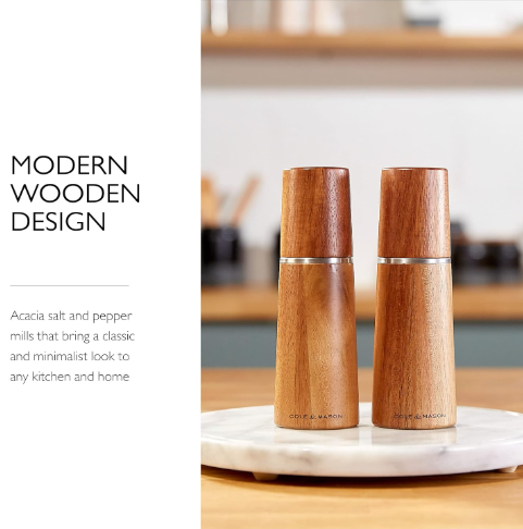 Cole & Mason Marlow Acacia Wood Mill Gift Set, 18 cm / 7" by Kitchen Niche