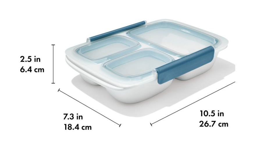 OXO Prep and Go Divided Container 4-Cup Blue