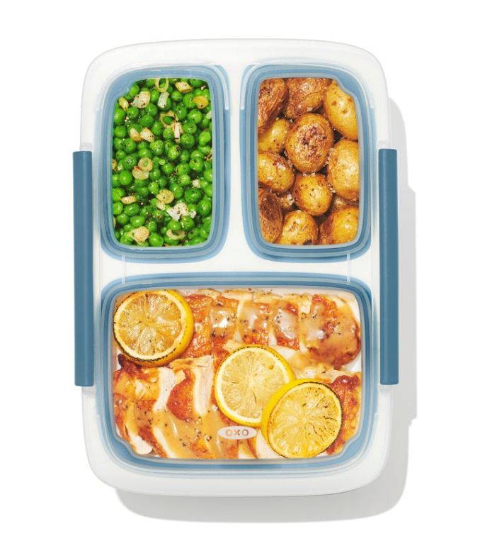 OXO Prep and Go Divided Container 4-Cup Blue