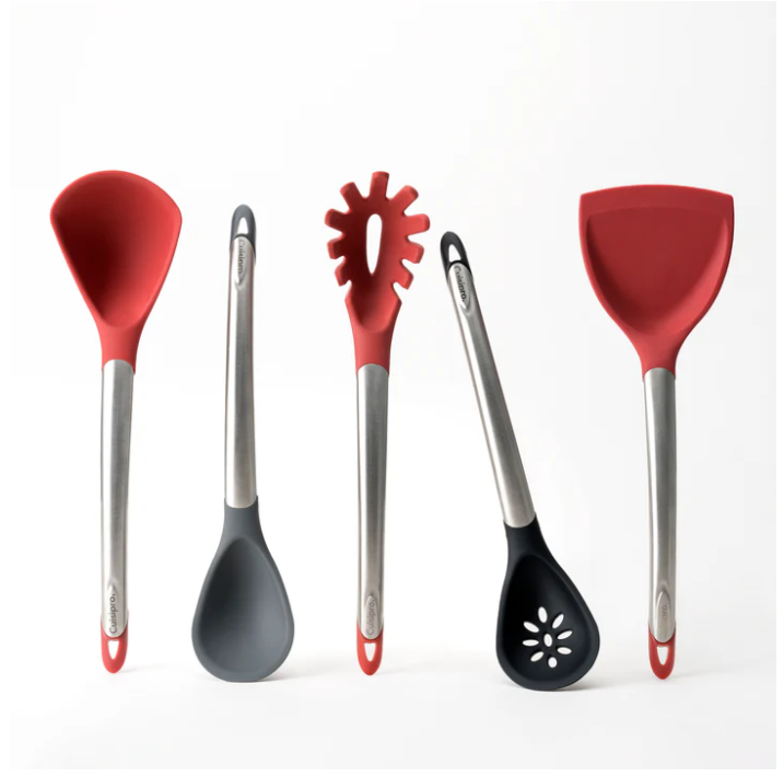 Cuisipro Silicone Slotted Spoon – 12" / 30.5 cm – Red (LFGB Silicone) Cuisipro by Kitchen Niche